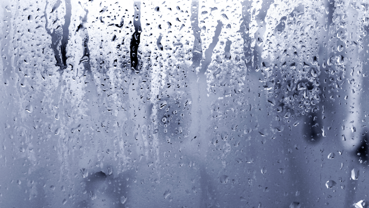 humidity condensed on a window